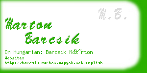 marton barcsik business card